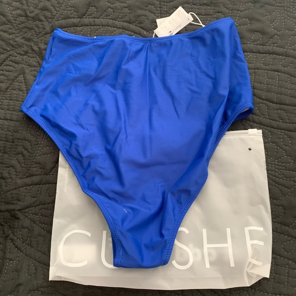 Cupshe Blue White Striped High Waisted Swim Bottom - Picture 2 of 3